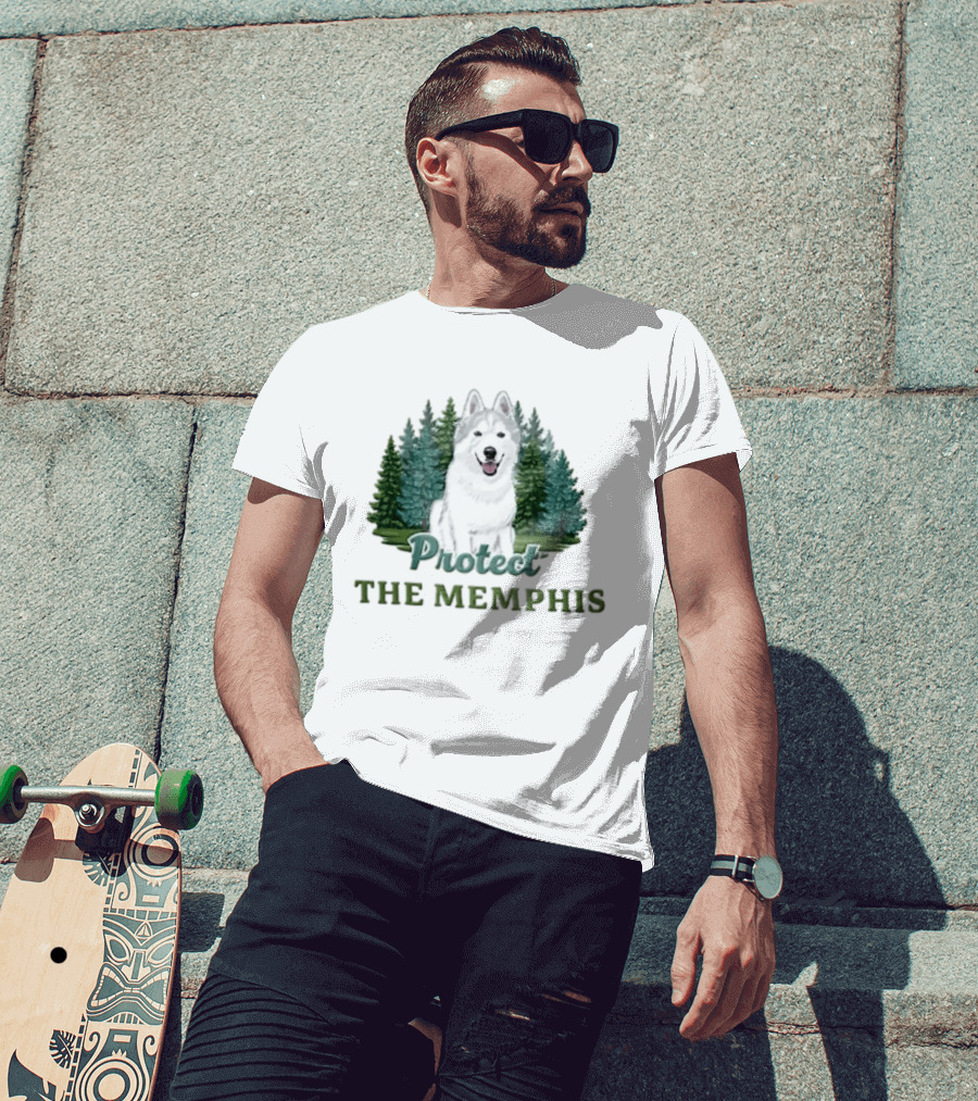 Protect The Memphis Husky Dog Forest Nature Animal T-Shirt