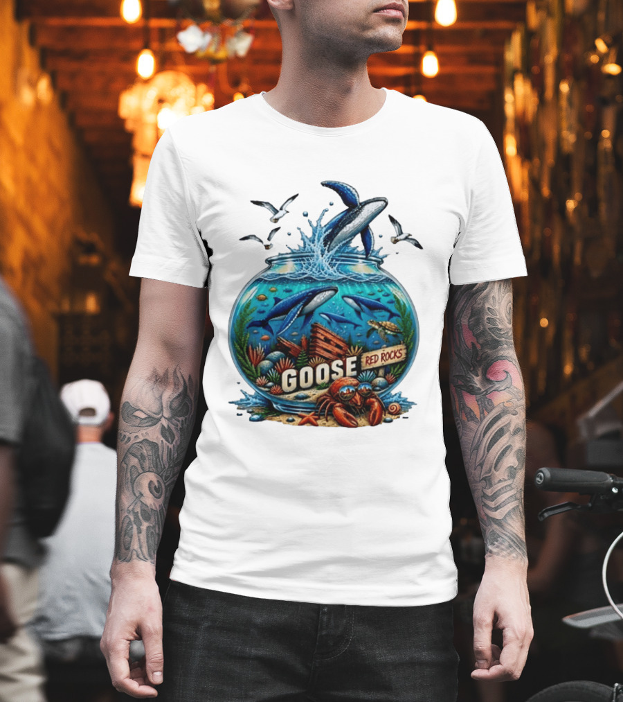Goose Red Rocks Aquarium Whale Ocean Life Jam Band T-Shirt