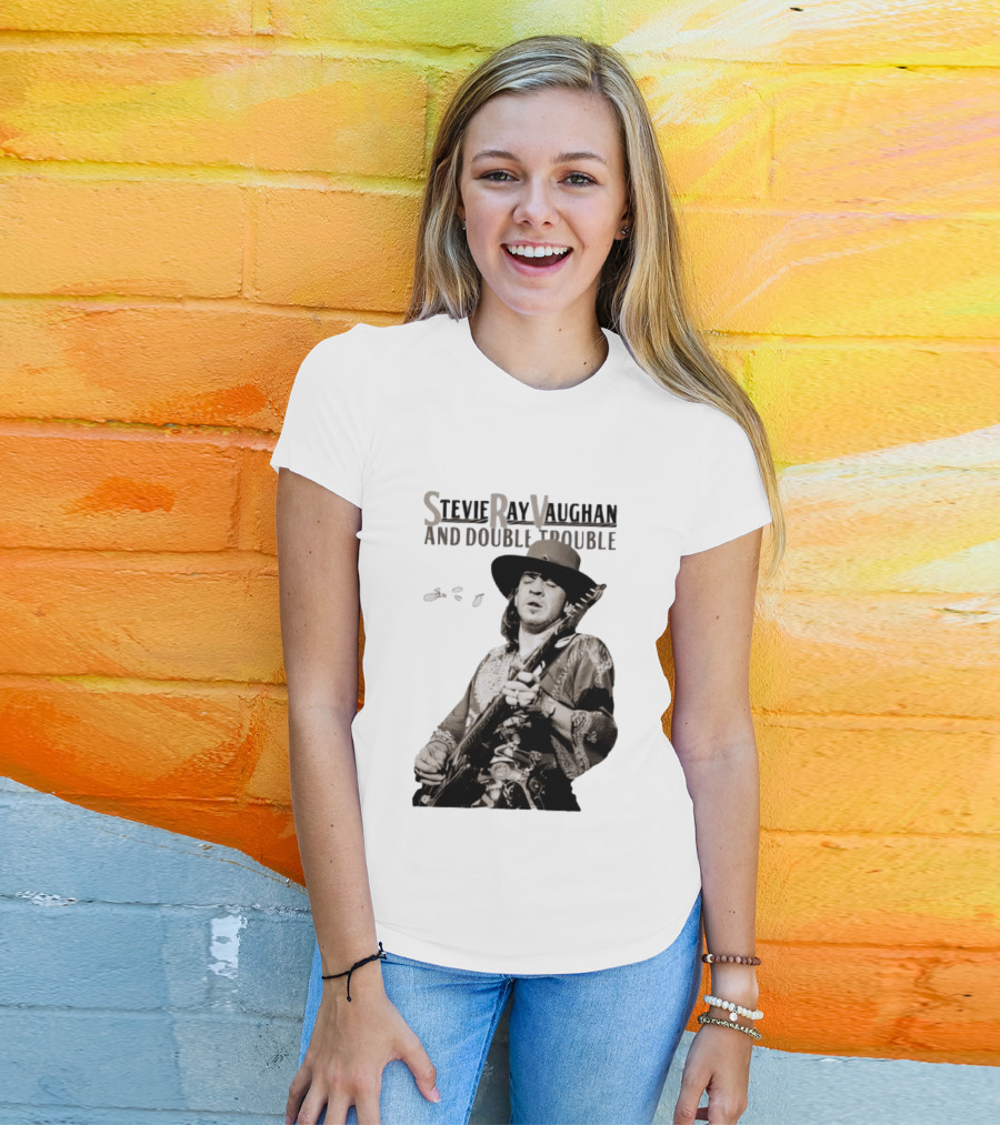 Stevie Ray Vaughan And Double Trouble Live Performance Image T-Shirt