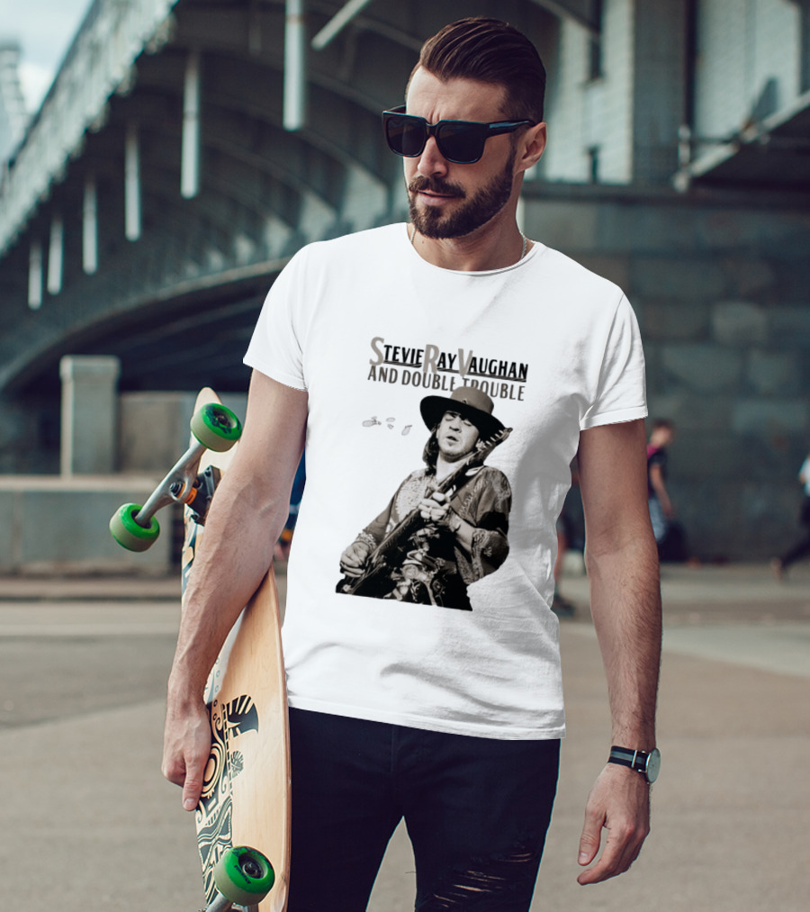 Stevie Ray Vaughan And Double Trouble Live Performance Image T-Shirt