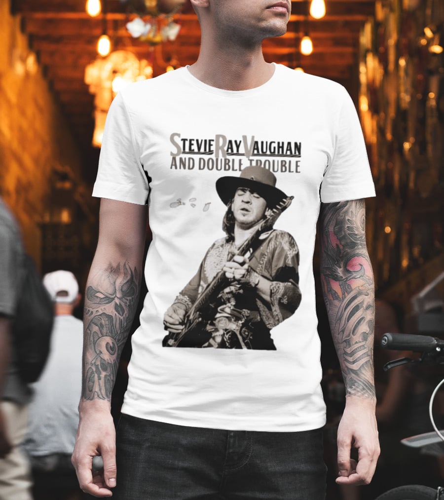 Stevie Ray Vaughan And Double Trouble Live Performance Image T-Shirt