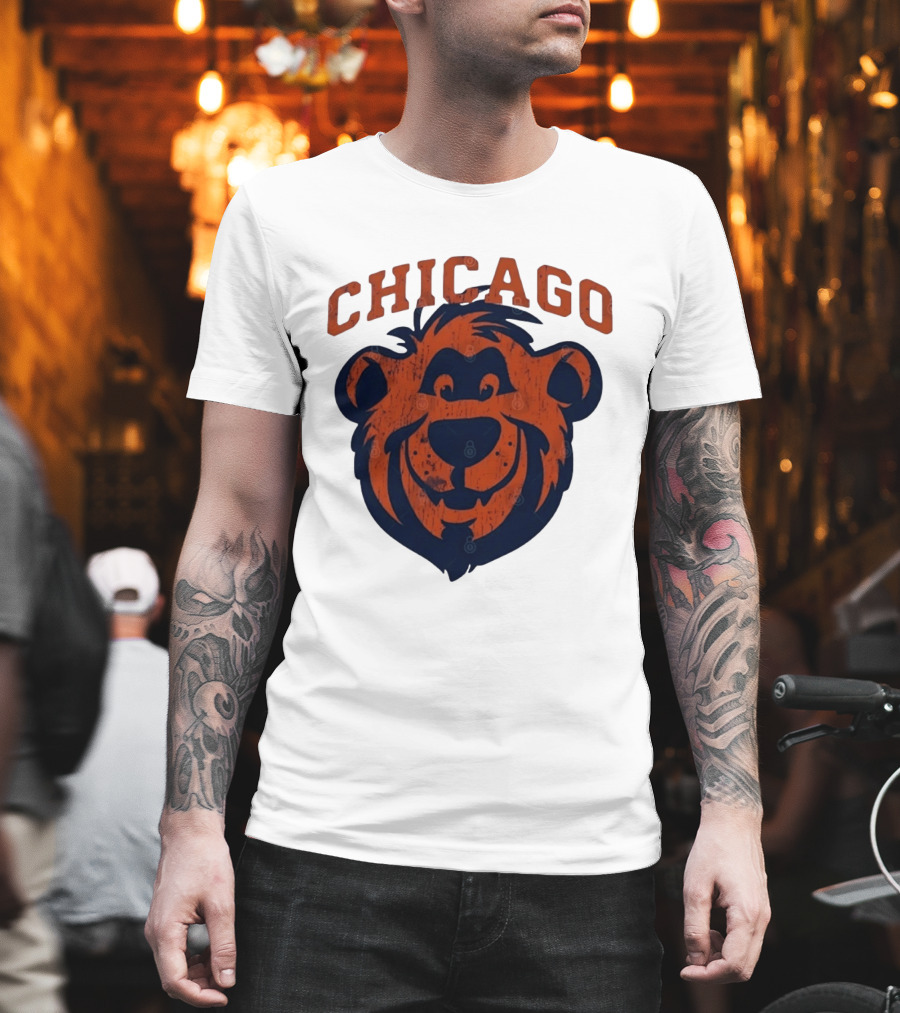 Chicago Bears Distressed Bear Face T-Shirt