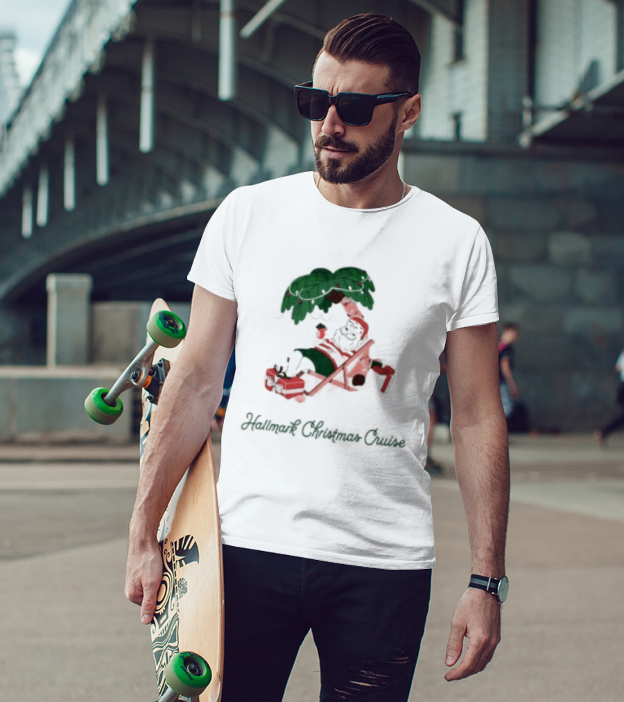 Hallmark Christmas Cruise Store Beach Santa 2026 Holiday Collection T-Shirt