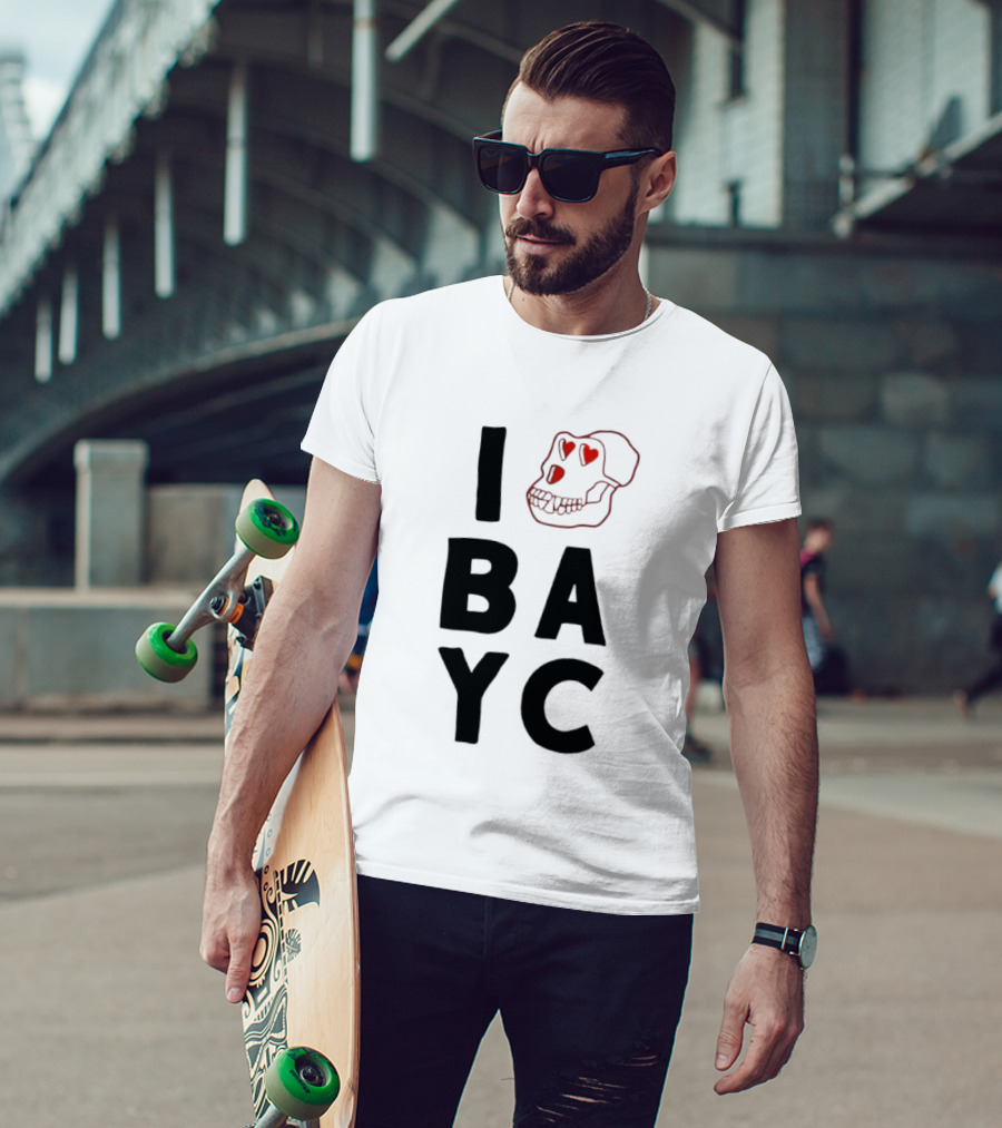I Love BAYC I Heart Bored Ape Yacht Club NFT Crypto T-Shirt