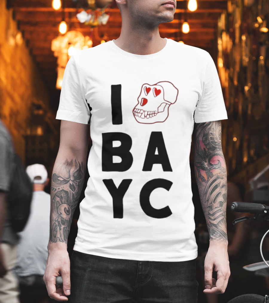 I Love BAYC I Heart Bored Ape Yacht Club NFT Crypto T-Shirt