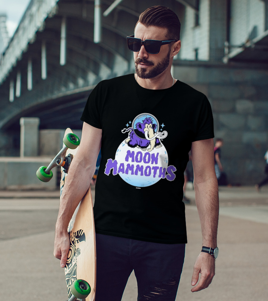 Moon Mammoths Purple Space Elephant Creature Astronaut T-Shirt