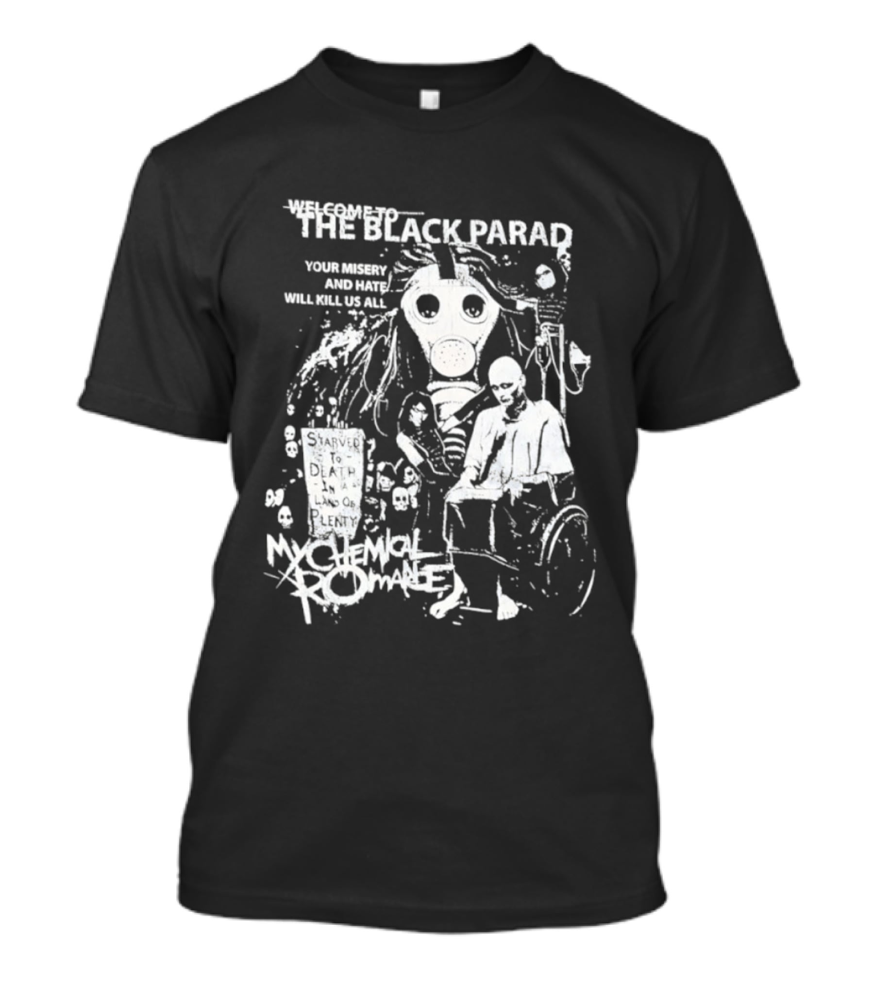 My Chemical Romance The Black Parade Tour Souvenir Mask Skeleton T-Shirt