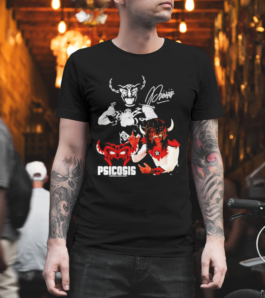 Psicosis Suprema Lucha Libre Wrestling Demon Mask Signature T-Shirt