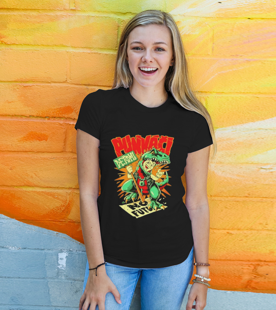 Punkači Deťomi No Future Dinosaur Punk Rock Rebellion T-Shirt