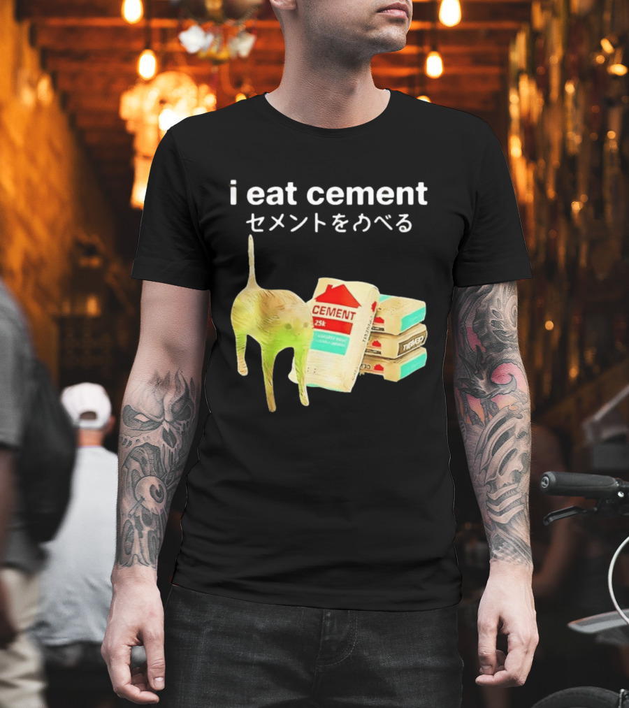 I Eat Cement Cat Meme Cursed T-Shirt