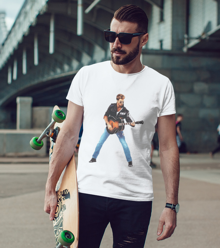 George Michael Faith Tour 1988 USA Guitar Jacket T-Shirt