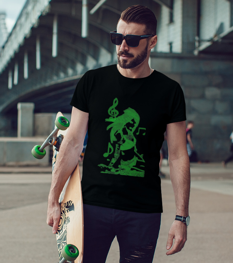6Arelyhuman Store Digital Dancer Binary Musical Vibe T-Shirt
