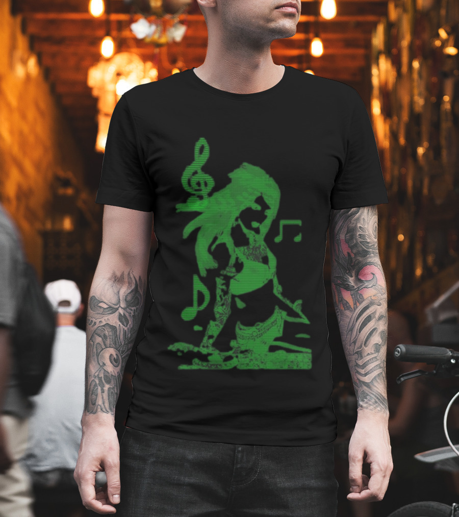 6Arelyhuman Store Digital Dancer Binary Musical Vibe T-Shirt