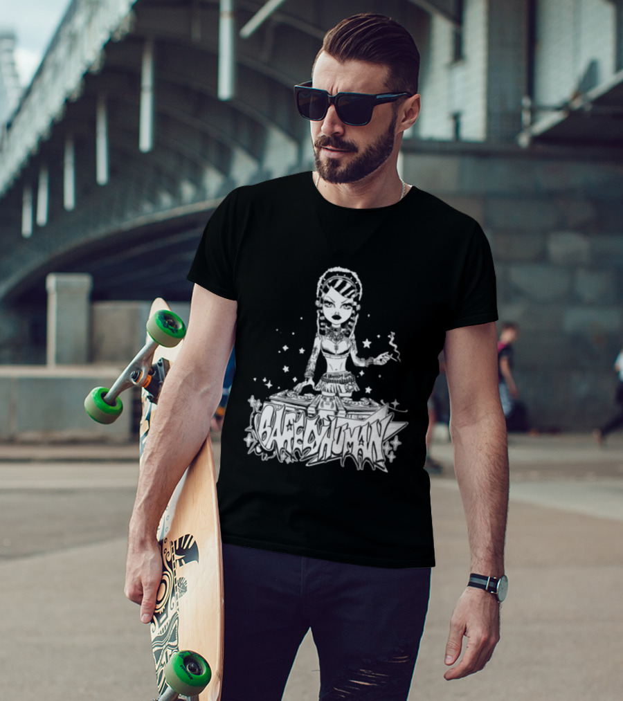 6Arelyhuman Digital Dancer Doll Tattoo Style DJ Aesthetic T-Shirt