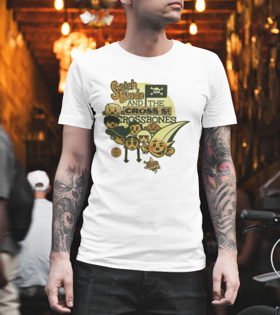 Switchblade And The Crossbones 1964 MFE Cartoon Characters With Skull Flag T-Shirt