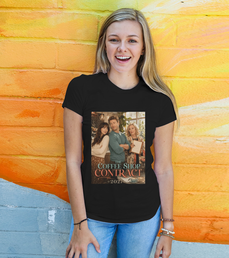 The Coffee Shop Contract 2027 Cozy Romantic Comedy Scene T-Shirt