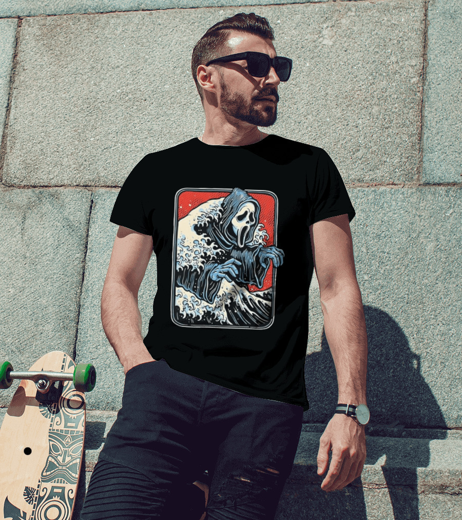 Ghostface The Great Wave Halftone Scream T-Shirt