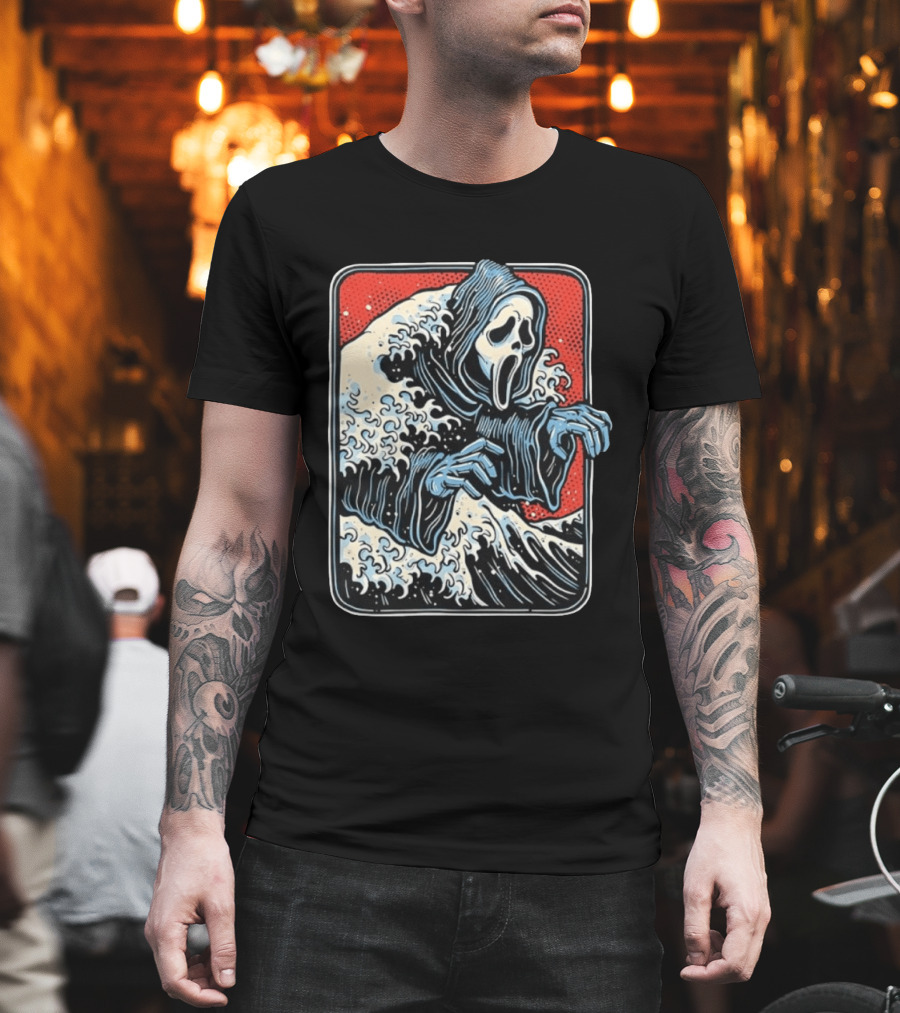 Ghostface The Great Wave Halftone Scream T-Shirt