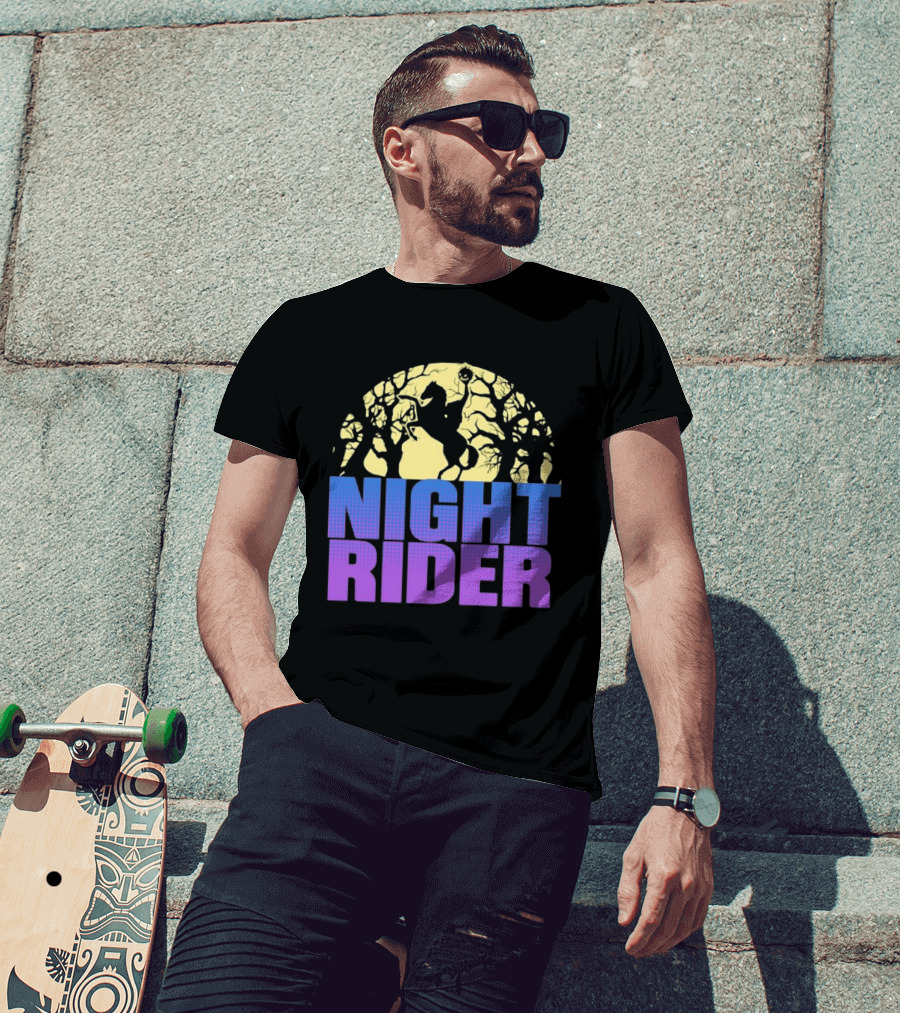 Night Rider Headless Horseman Halloween Moon T-Shirt