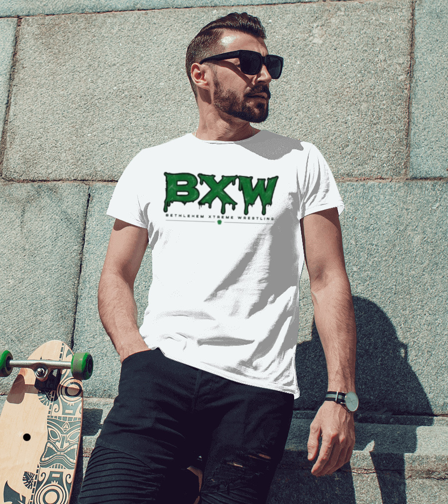 Bethlehem Xtreme Wrestling BXW Dripping Green Letters T-Shirt