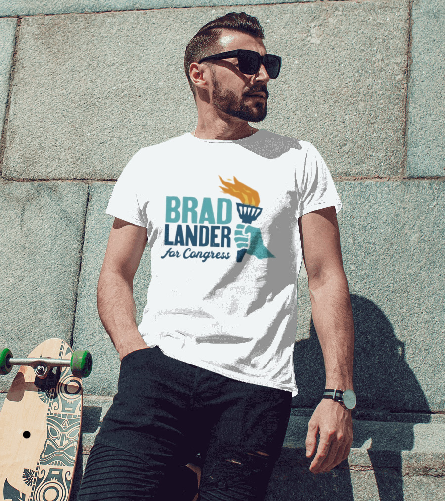 Brad Lander For Congress Torch T-Shirt