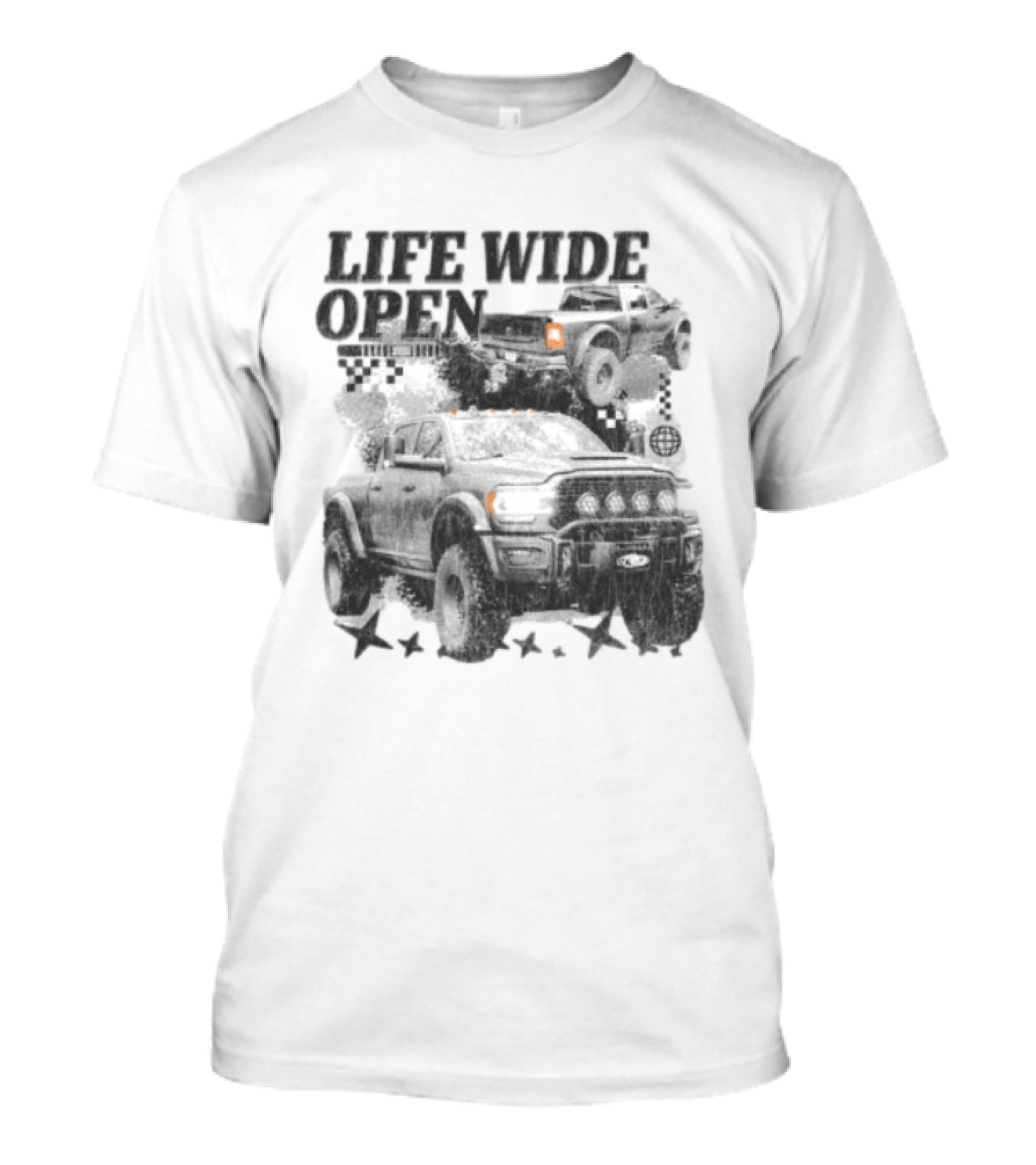 Cboystv Store Prospector Whiteout Life Wide Open Offroad Trucks T-Shirt