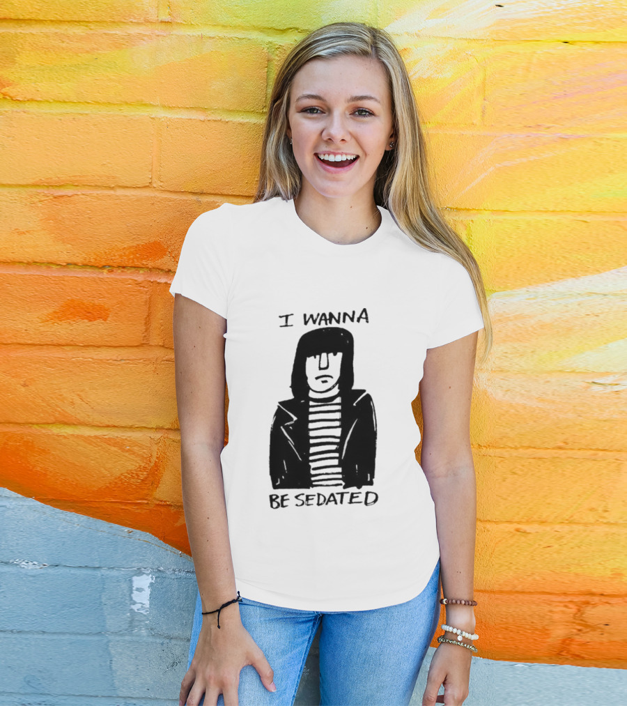 I Wanna Be Sedated Striped Jacket Character Sketch T-Shirt