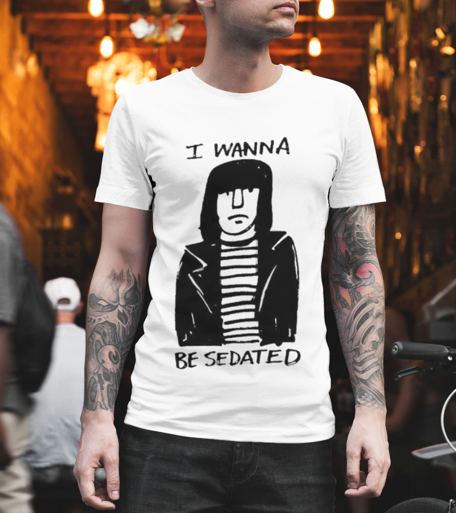 I Wanna Be Sedated Striped Jacket Character Sketch T-Shirt