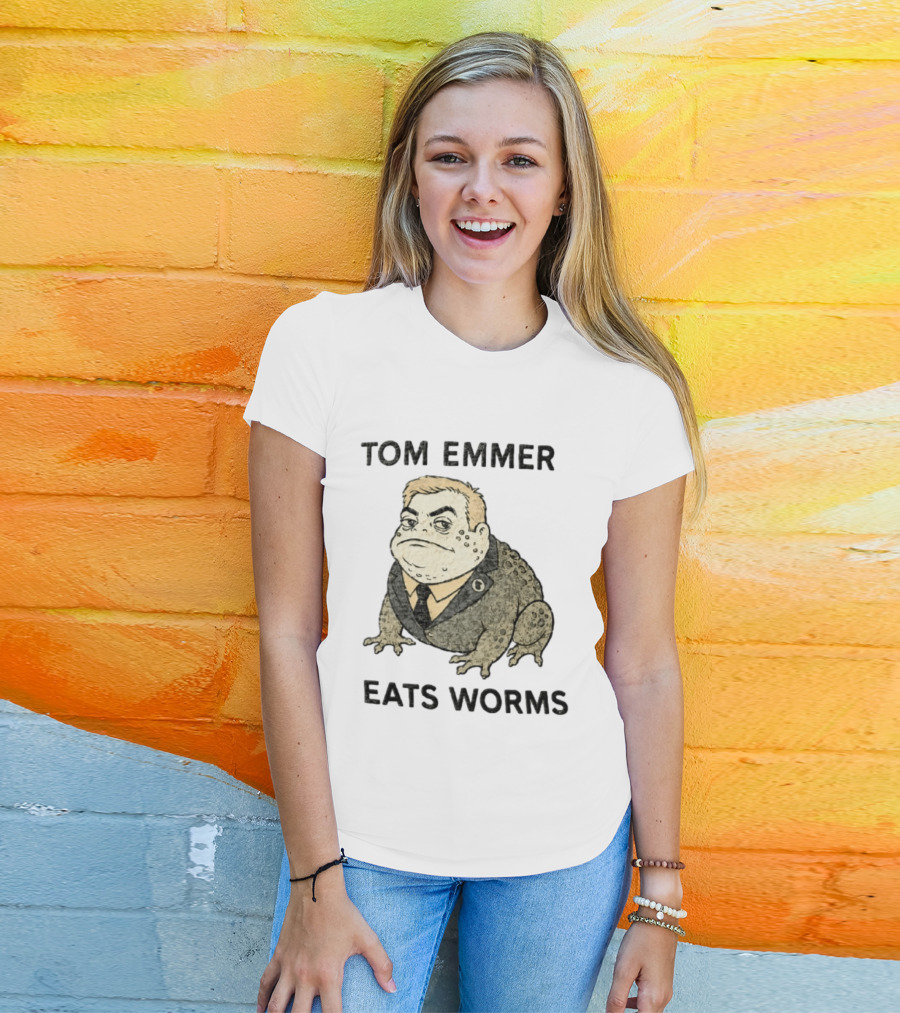 Tom Emmer Eats Worms Cartoon Toad Wearing Suit Tie T-Shirt