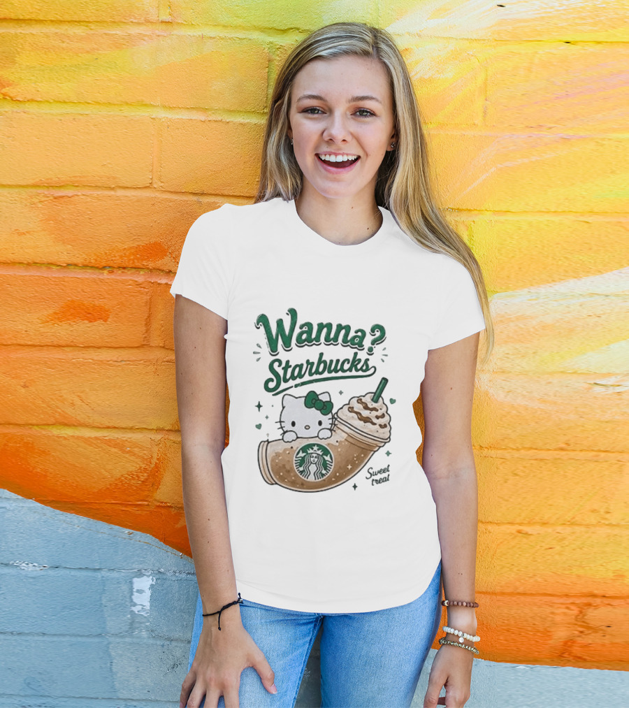 Wanna Starbucks Hello Kitty Sweet Treat T-Shirt
