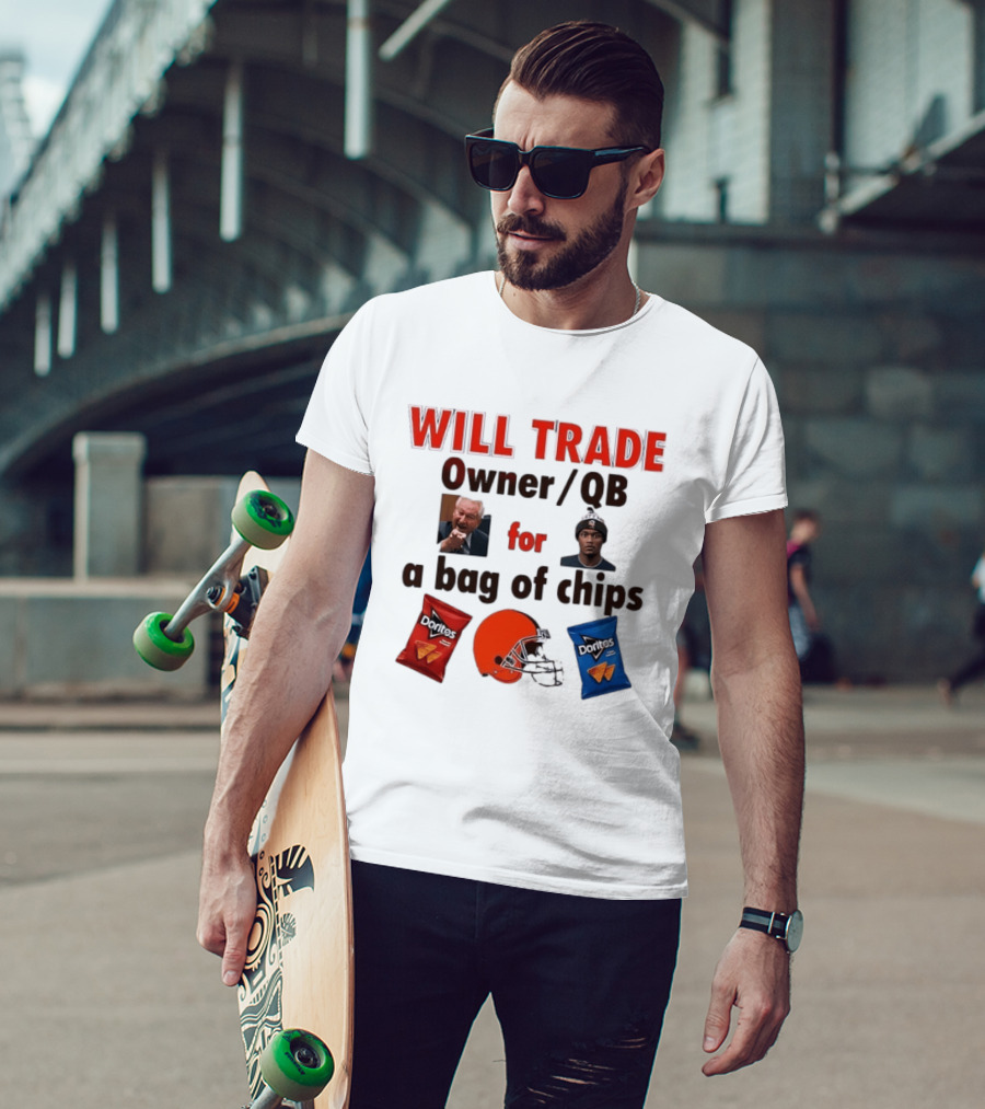 Will Trade Owner QB For Bag Of Chips Cleveland Browns Doritos Helmet T-Shirt