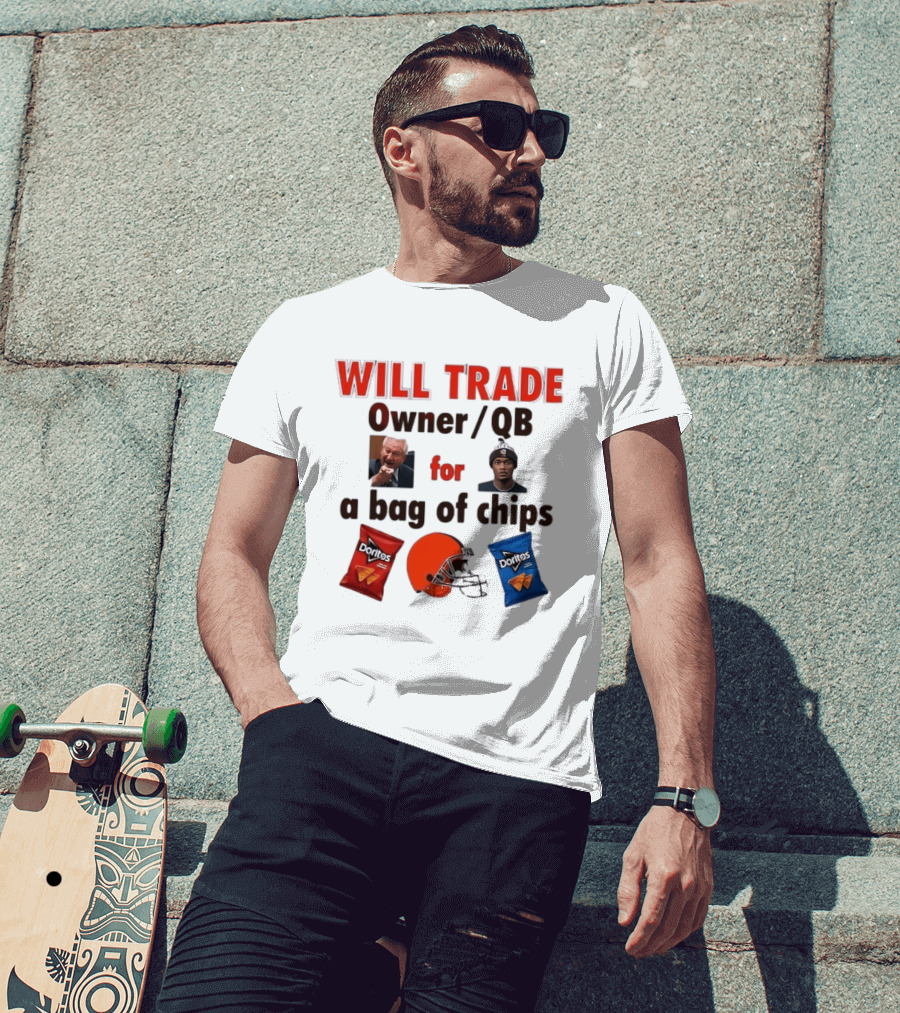 Will Trade Owner QB For Bag Of Chips Cleveland Browns Doritos Helmet T-Shirt