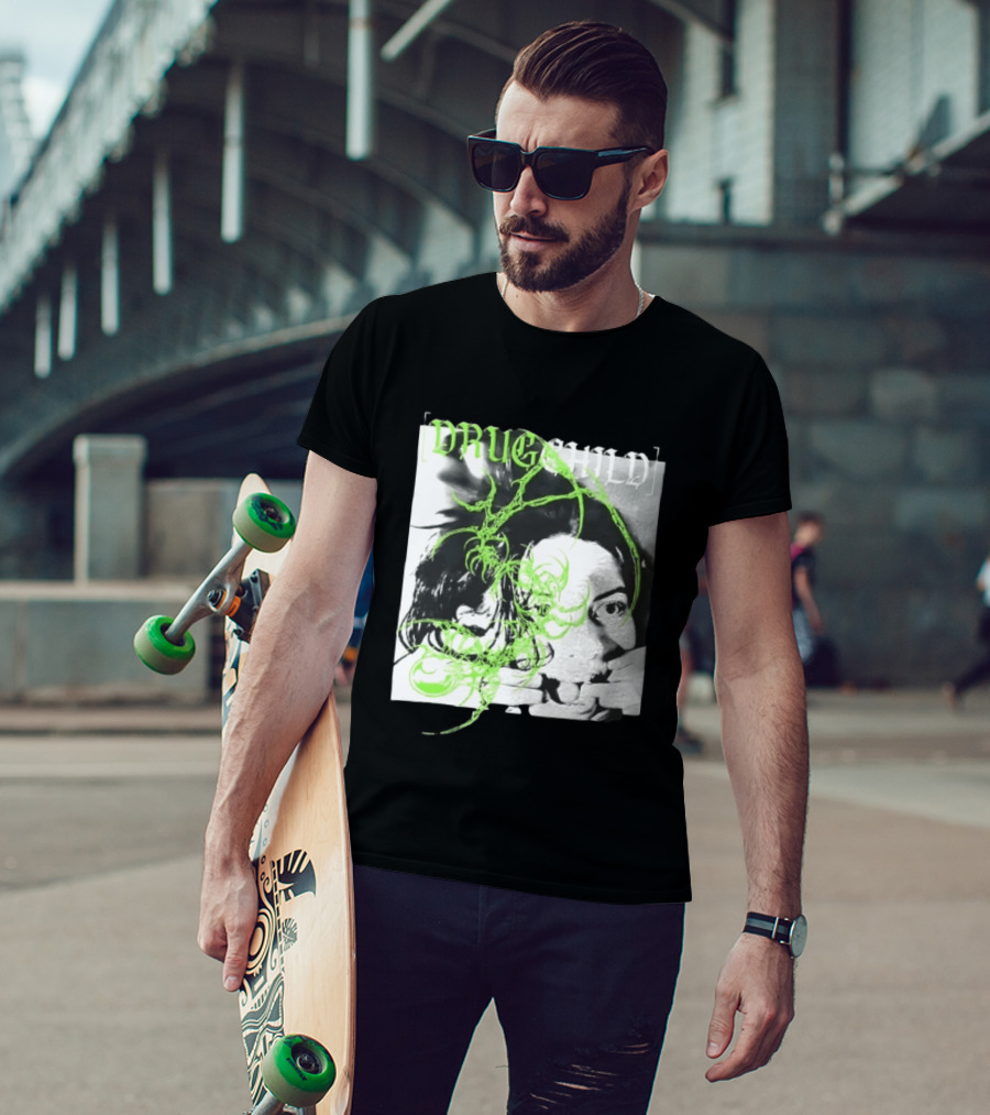 Drugchild Green Cyber Sigilism High Contrast No Depth Just Death And Decay T-Shirt