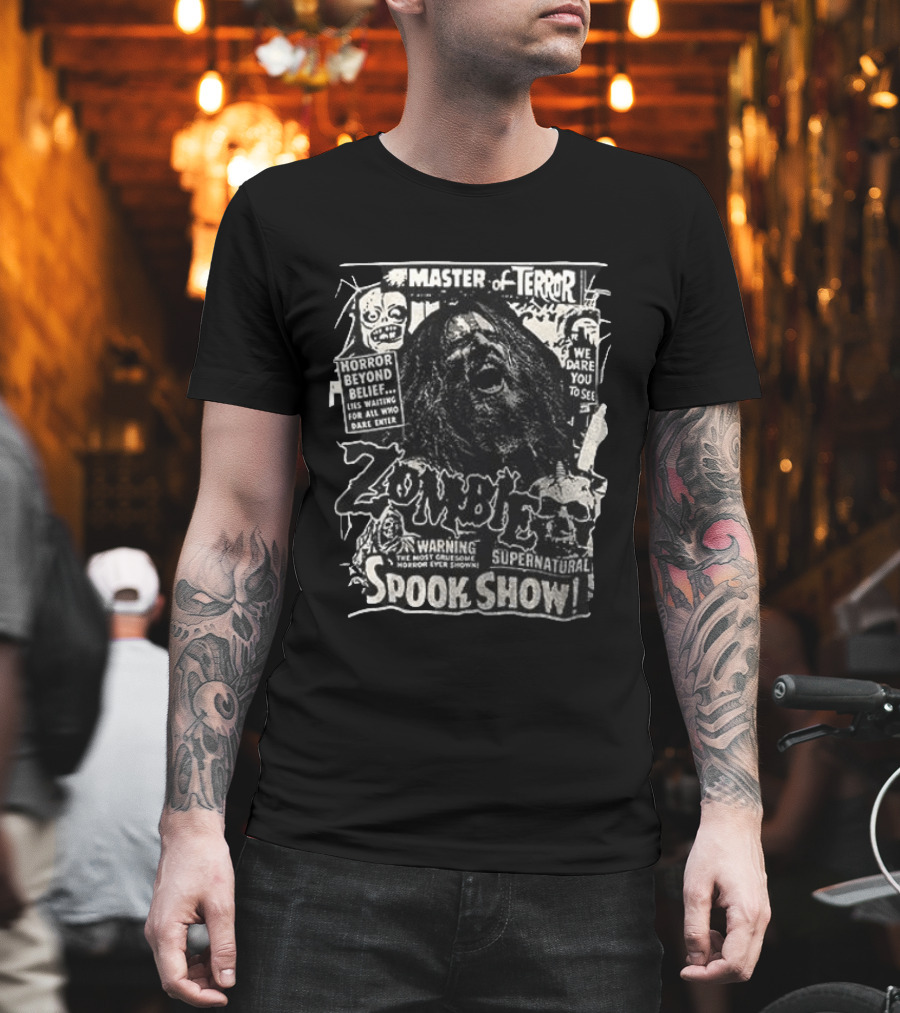 Rob Zombie Master Of Terror Spook Show Horror Beyond Belief Supernatural Warning T-Shirt