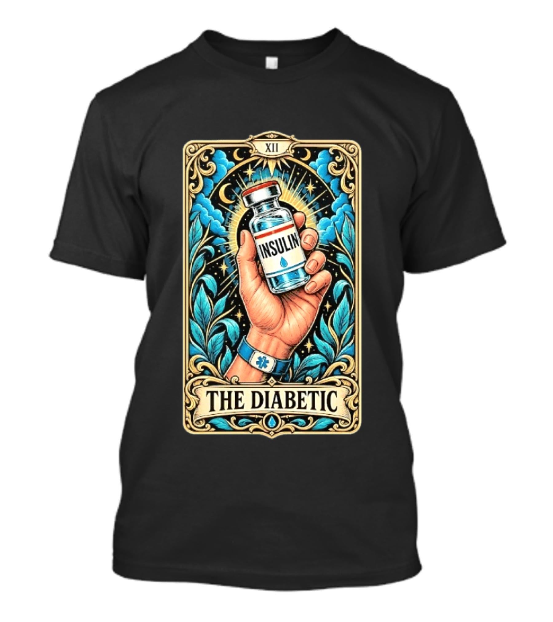 The Diabetic Tarot Card Insulin Vial Magic Hand XII T-Shirt
