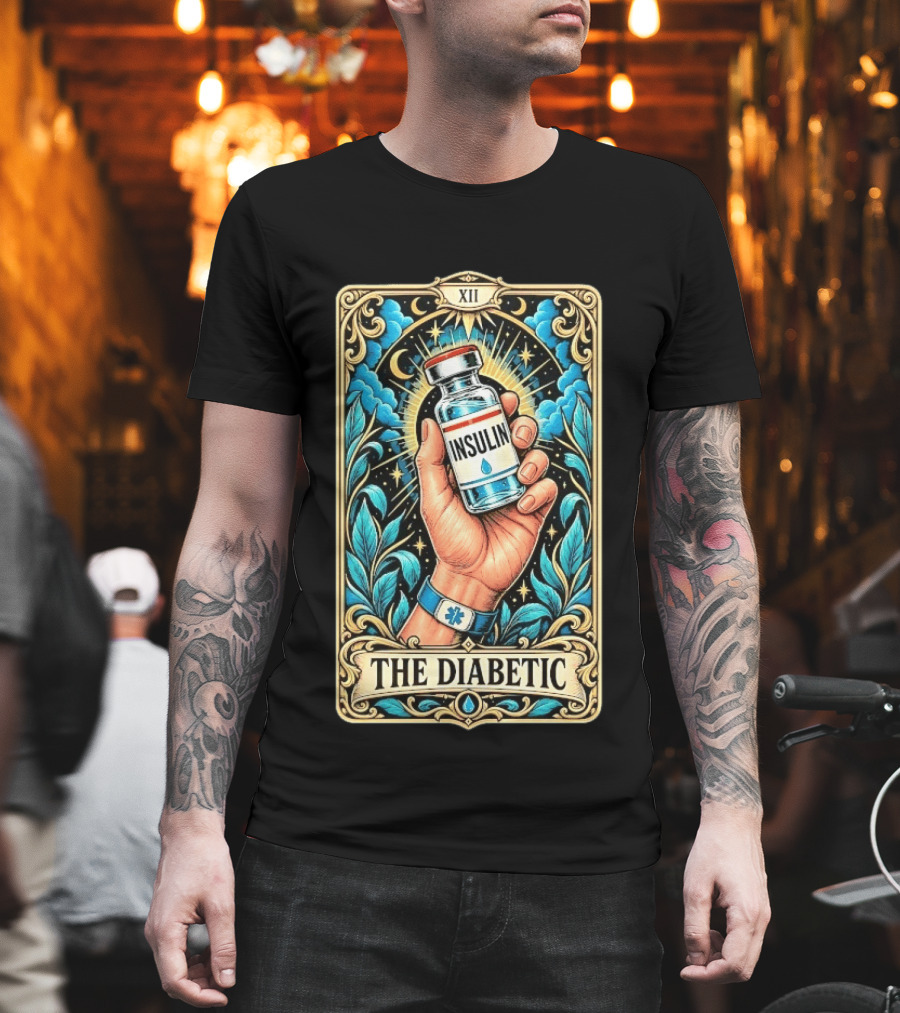 The Diabetic Tarot Card Insulin Vial Magic Hand XII T-Shirt