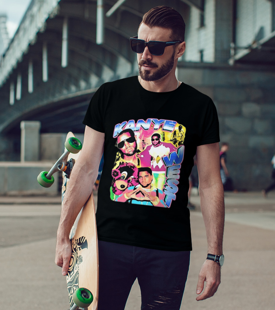 Kanye West Vintage Yeezy Bear Collage Hip Hop Rap Legend T-Shirt