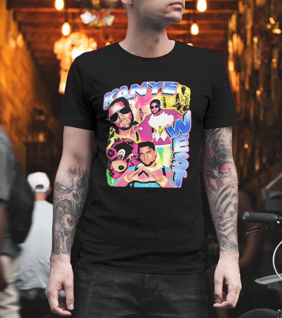 Kanye West Vintage Yeezy Bear Collage Hip Hop Rap Legend T-Shirt