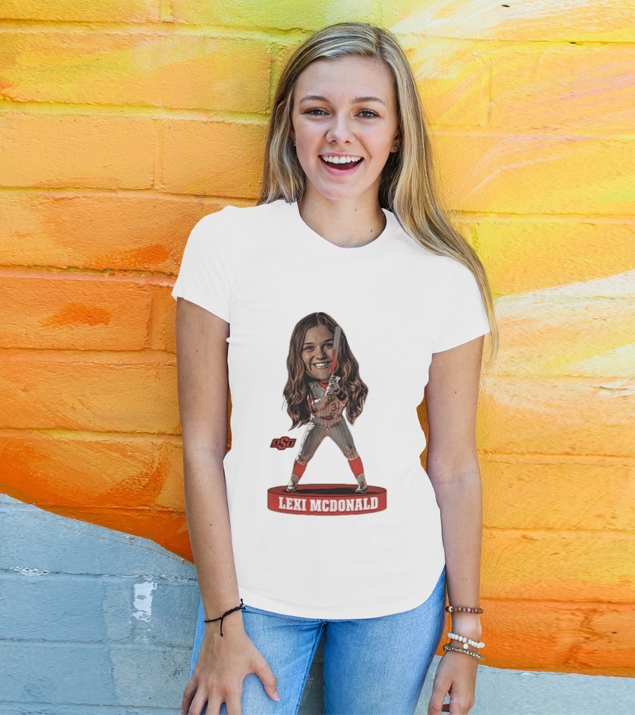 Lexi McDonald Oklahoma State Softball OSU Athlete Caricature T-Shirt