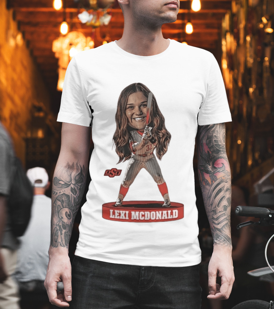 Lexi McDonald Oklahoma State Softball OSU Athlete Caricature T-Shirt