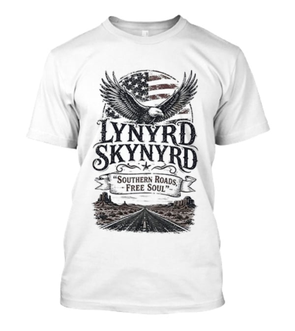 Lynyrd Skynyrd Southern Roads Free Soul American Flag Eagle T-Shirt