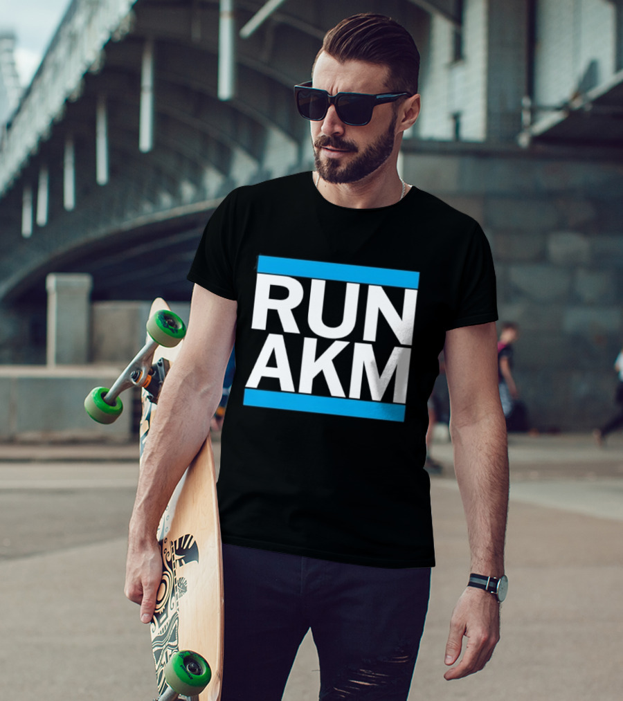 RUN AKM Streetwear Bold Typography Fashion T-Shirt