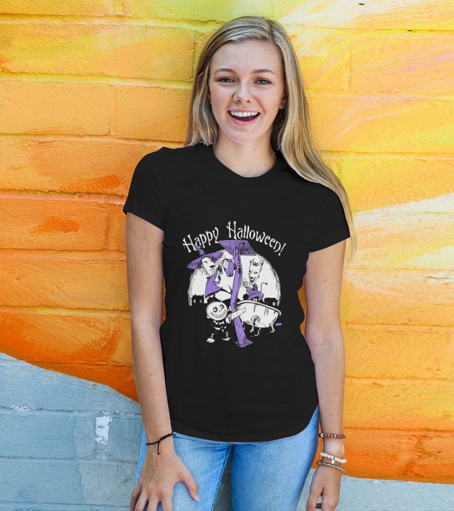 Happy Halloween Lock Shock And Barrel The Nightmare Before Christmas T-Shirt