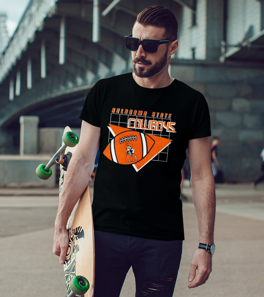 Oklahoma State Cowboys Football Team Emblem With Football T-Shirt