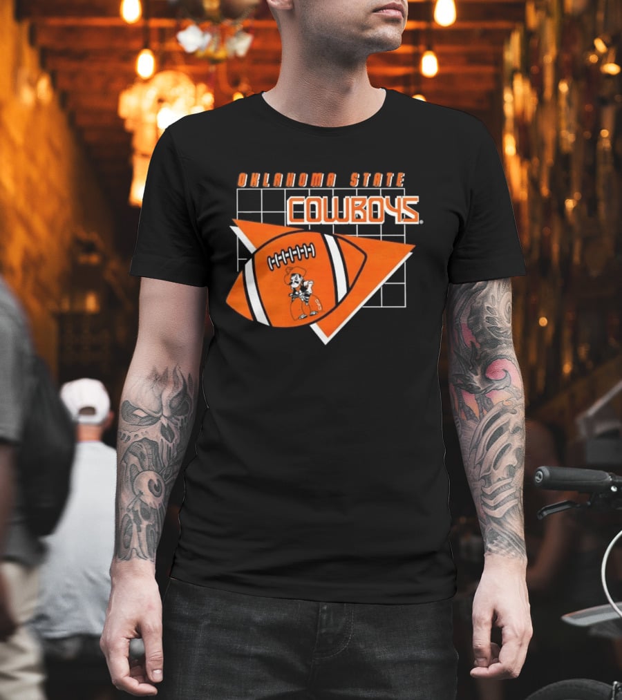 Oklahoma State Cowboys Football Team Emblem With Football T-Shirt