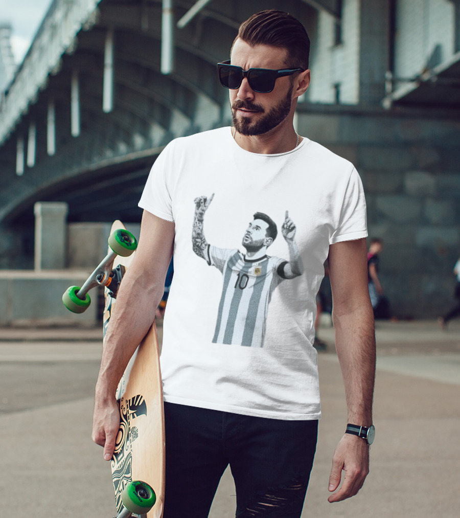 Argentina National Team Messi Number 10 Binary T-Shirt
