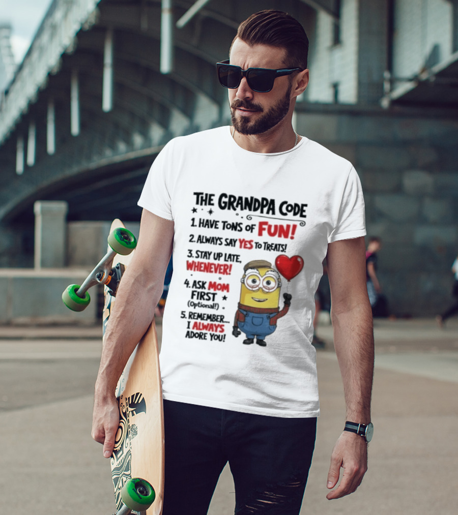 The Grandpa Code Minion Fun Rules Grandfather T-Shirt