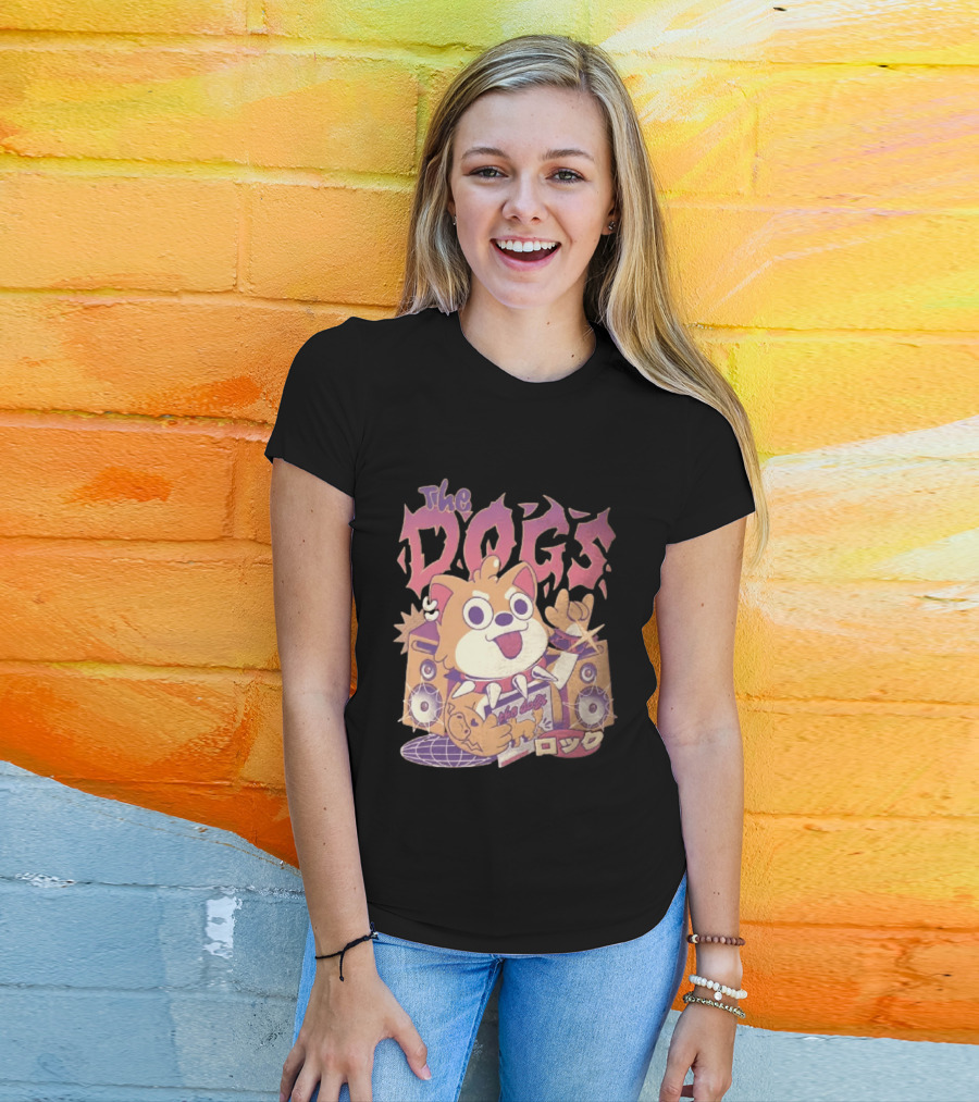 The Dogs Rock Shiba Inu Puppy Punk Rock Music Band With Speakers T-Shirt