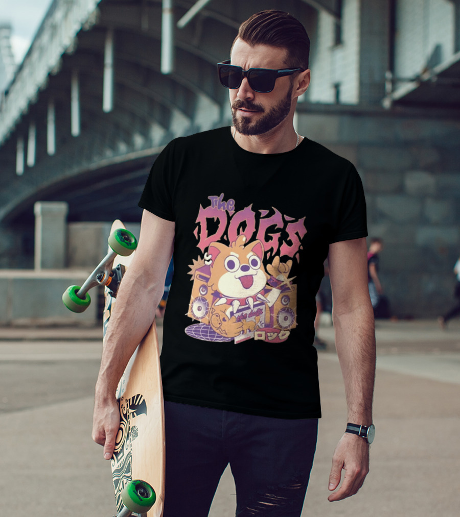 The Dogs Rock Shiba Inu Puppy Punk Rock Music Band With Speakers T-Shirt