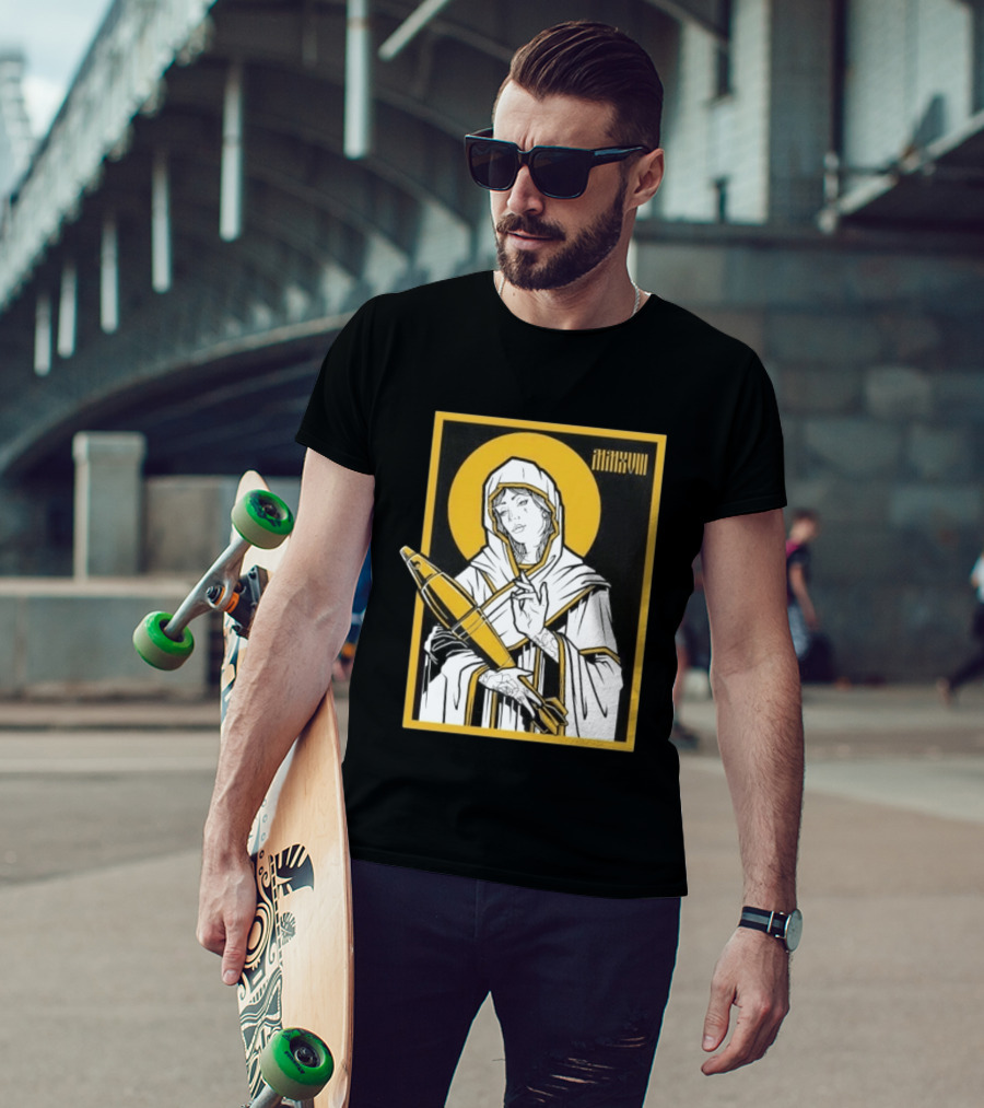 Mortar Mary MMXVIII Religious Iconography Halo And Missile T-Shirt